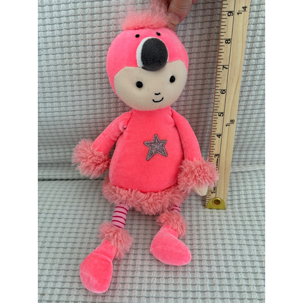 Jellycat Flamingo Flapper Plush doll Pink Glitter Star Faux Fur 11 inch